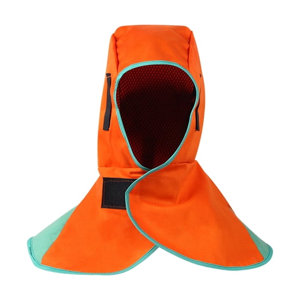 Capucha de soldadura máscara protectora protección de la cabeza tapa de soldadura transpirable resistente al calor tapa de soldadura retardante de lla Naranja
