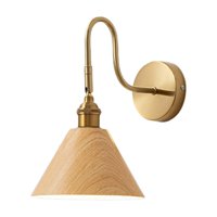 Magideal - Aplique De Pared Industrial, Lámpara De Pared Interior, Accesorios De Iluminación De Pared De Granja Vintage, Pantalla De Lámpara De Pared Para Loft, Madera