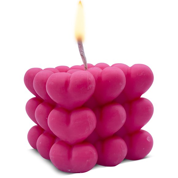 Candle Relaxcation Love Bubble con forma de corazón, aroma a rosas