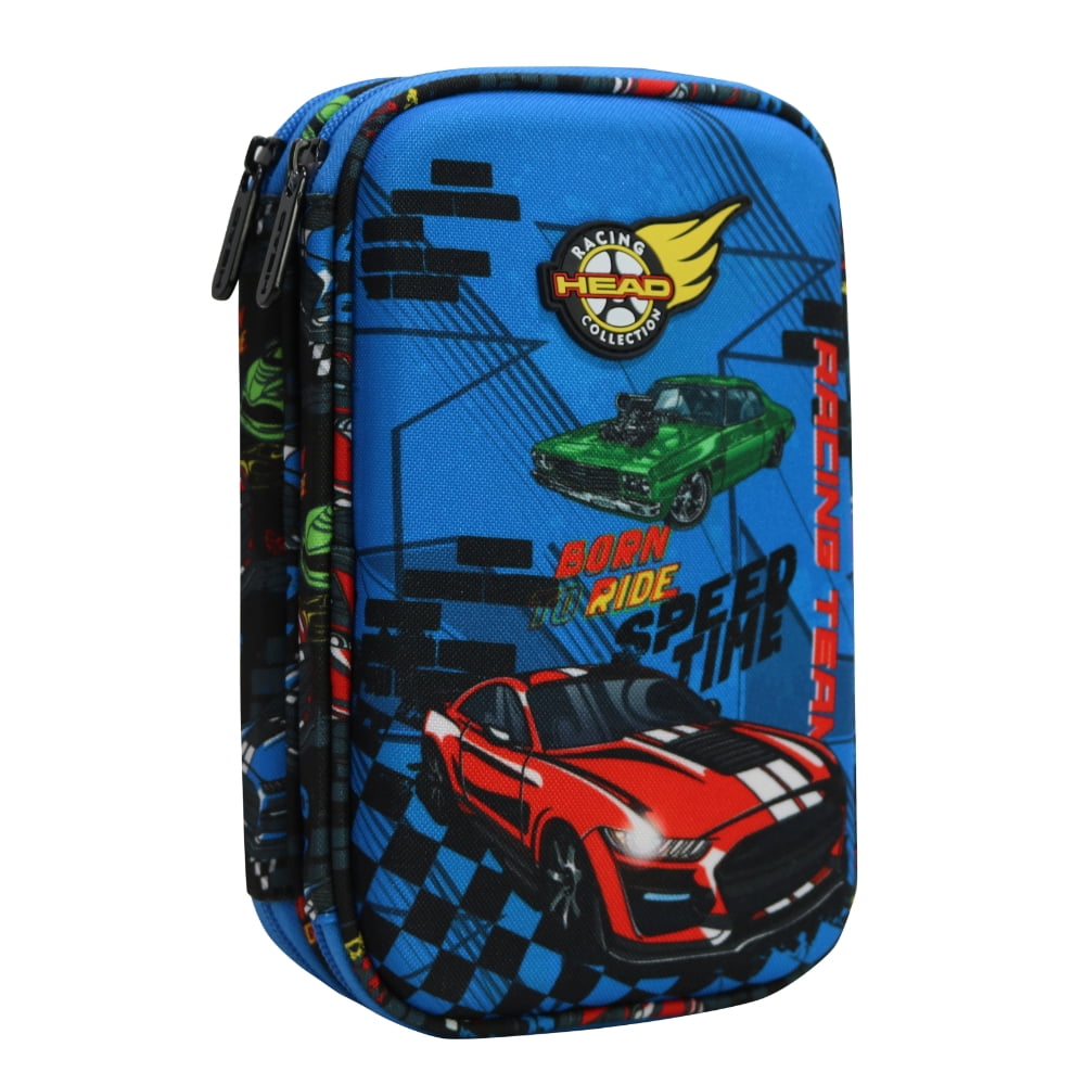 Estuche Infantil Niño Rígido Box Speed Car Negro Head