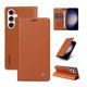 thumbnail image 1 of Funda Billetera de Cuero para Samsung Galaxy S23 FE con Tarjetero y Soporte - Tapa Magnética Marrón, 1 of 6