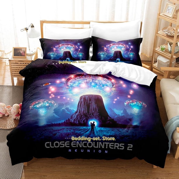 Hip Hop Close Encounters Of The Third Kind Bedding SetAnime three-piece set Adult Kid Bedroom Duvetcover Sets Kawaii
