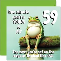 Tarjeta De Felicitación Stuff4 Para 59 Cumpleaños, Diseño De Rana Joven Y En Forma