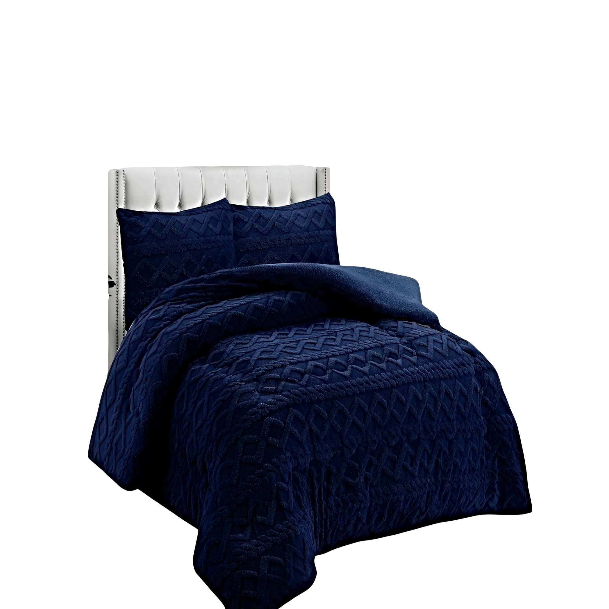 Genérico - Cobertor De Invierno Con Textura King 250x270cm Azul