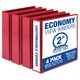 thumbnail image 1 of Binder Samsill Economy, 2 pulgadas, 3 anillos, rojo, paquete de 4, 1 of 7