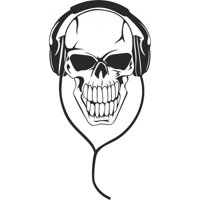 Rienda Libre Graphics - Decomural Skull Headphones Music Ws-17682