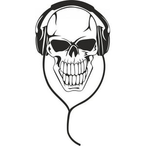 Rienda Libre Graphics - Decomural Skull Headphones Music Ws-17682