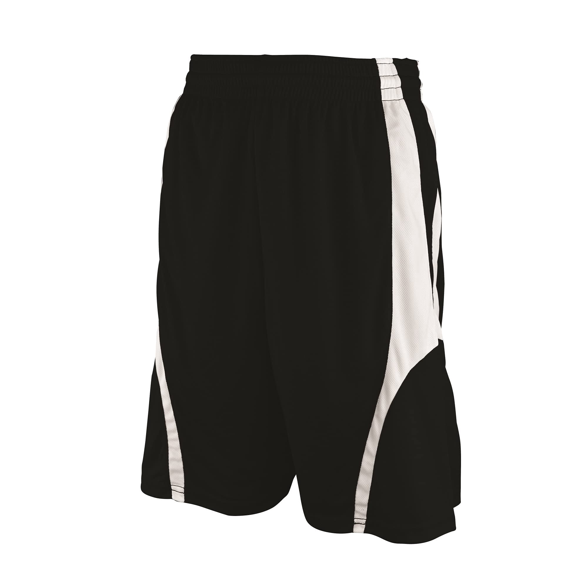 Pantalón Corto De Baloncesto Martin Sports Rev. Blanco Y Negro Para Adulto, Talla Grande