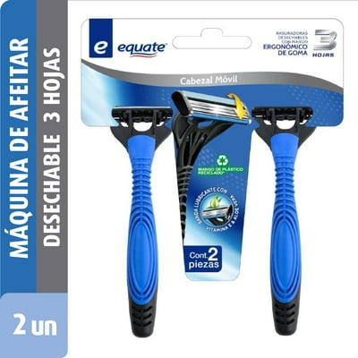 Máquina De Afeitar Desechable Hombre, Mango Antidezlizante, 3 Hojas 2 Un Equate