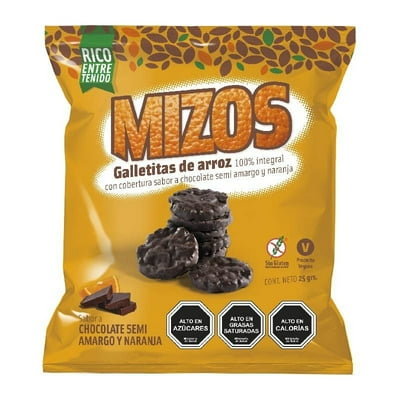 Galletas De Arroz Chocolate-Naranja 25 G Mizos