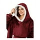 thumbnail image 2 of Poleron Hoddies Manta Polar Frazada Con Capucha Sudadera Felpa Rojo, 2 of 3