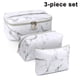 thumbnail image 1 of Bolsa de maquillaje de 3 piezas, neceser portátil, organizador de viaje, resistente al agua, para mujer, mármol, 1 of 8