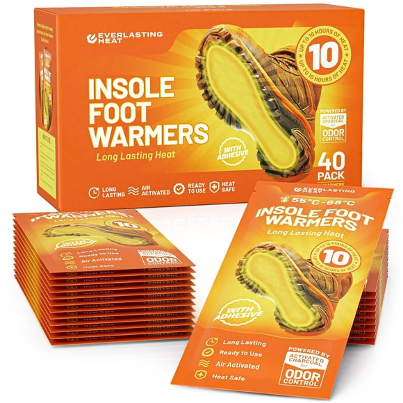 Calentadores de pies con plantilla Everlasting Heat, paquete de 40 unidades, más de 10 horas