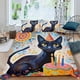 thumbnail image 2 of Fiesta del Gato Negro Conjunto de sábanas temático, trío de piezas, cómodo y amigable con la piel, diseño único, regalo de decoración para el hogar para familiares, amigos y fans,135cm *200cm, 2 of 6