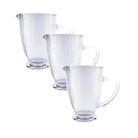 Set 3 Jarras Talladas 1350Ml Lisa Bebida Allegra Vidrio