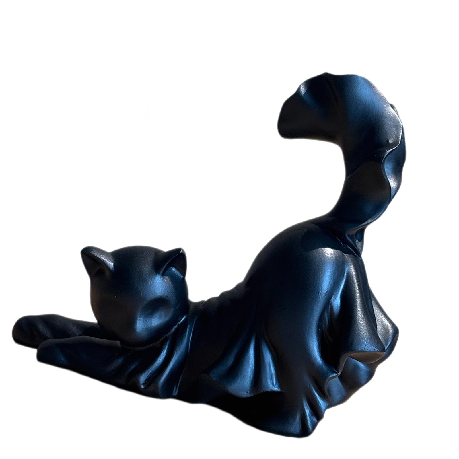 Magideal - Estatua De Gato De Halloween, Escultura De Animal, Decoración Aterradora, Lindo Adorno Coleccionable, Figura De Gato Para La Entrada De La Habitación.