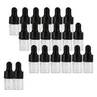 Ioensy - 20 Unidades De Botellas Cuentagotas De Vidrio Vacías, Contenedores Para Aceites Perfumados, Líquidos, Negro, 1Ml