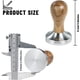 thumbnail image 5 of Prensador manual de 53 mm para cafeteras de espresso Barista con tapete, base de acero inoxidable 304 y mango de madera para portafiltro., 5 of 7