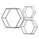 thumbnail image 4 of Juego De 3 Estantes De Pared De Hierro Hexagonales Modernos, Estante Flotante Negro, 4 of 5