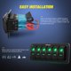 thumbnail image 3 of Panel de interruptores basculantes Nilight de 6 posiciones, 12V/24V, LED verde, 18 x 7 x 7 cm, 3 of 8