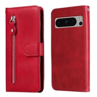 Gangxun - Funda Con Cremallera Para Google Pixel 8 Pro, Carcasa Cartera De Cuero Pu Con Soporte Y Tarjetero