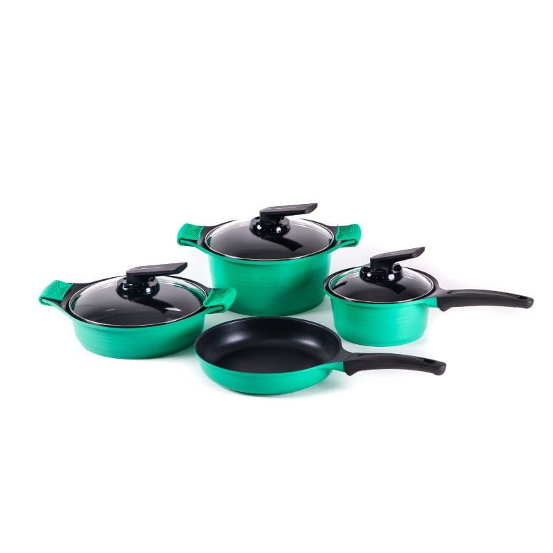 Roichen - Batería De Cocina 7 Piezas Rcnc-Jgoment Aluminio Menta