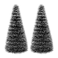 Fliperex - Set 2 Pinos Navidad Verdes Nieve Adorno Navideño 50 Cm Blanco