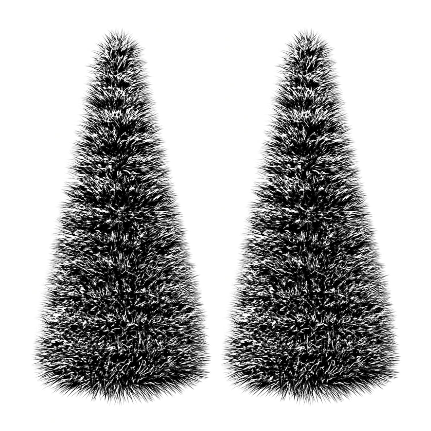 Fliperex - Set 2 Pinos Navidad Verdes Nieve Adorno Navideño 50 Cm Blanco