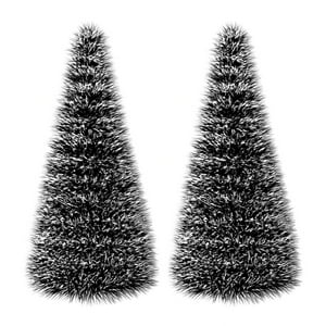 Fliperex - Set 2 Pinos Navidad Verdes Nieve Adorno Navideño 50 Cm Blanco