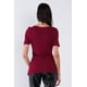 thumbnail image 5 of Top de Cuello en V Acanalado en Color Rojo Cereza, 5 of 5