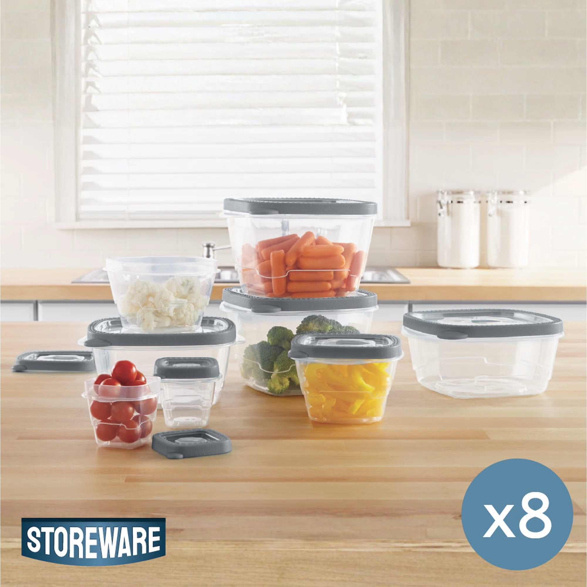 Set 8 Contenedores Herméticos Recipiente Alimentos Storeware