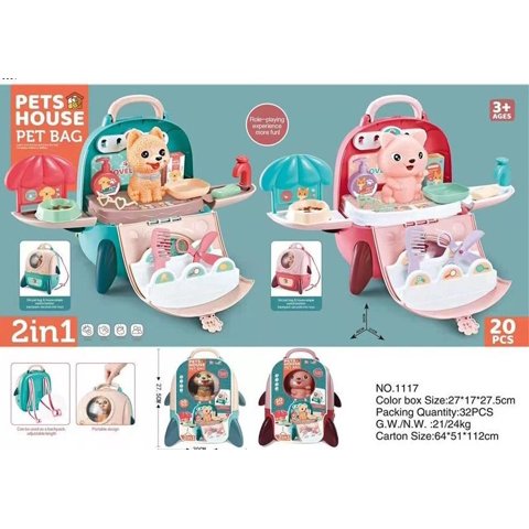 Genérico - Mini Maleta Transportador Pet House Celeste 20Pcs