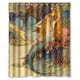 thumbnail image 1 of Cortina de ducha vintage con diseño de sirena y ganchos, tamaño 60 x 72 pulgadas, 1 of 3