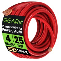 Wire Gearit Cca Eléctrico Calibre 4 Para Automoción, 7,6 M, Color Rojo