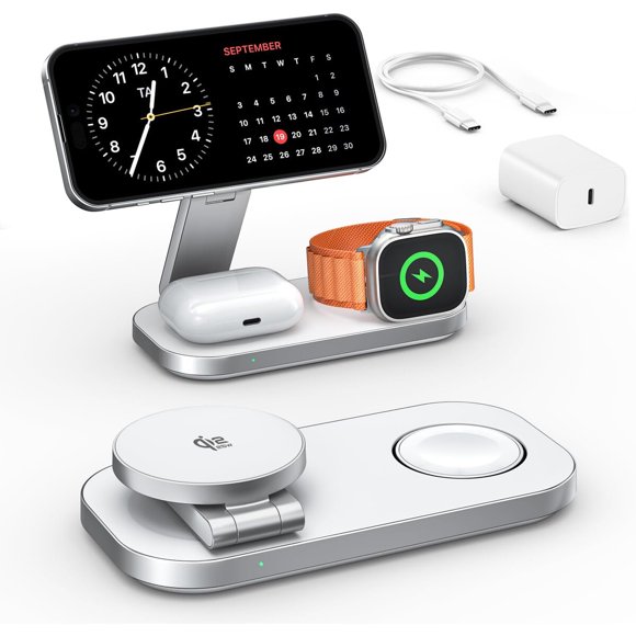 Base 3 en 1 de Carga KEEPRO T8 Qi2 25W MagSafe Plegable