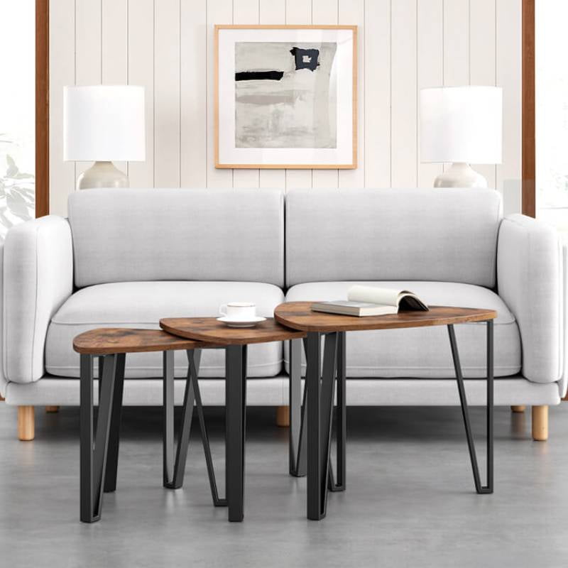 Vasagle - Set 3 Mesas Nido Estilo Rustico - Durc13