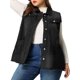 thumbnail image 5 of Chaleco de Jean sin mangas con dobladillo sin rematar para mujer de talla grande Agnes Orinda 2X Negro, 5 of 7