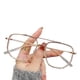 thumbnail image 1 of Gafas de doble haz de luz azul, gafas para computadora con bloqueo UV, lentes transparentes, gafas de metal., 1 of 5