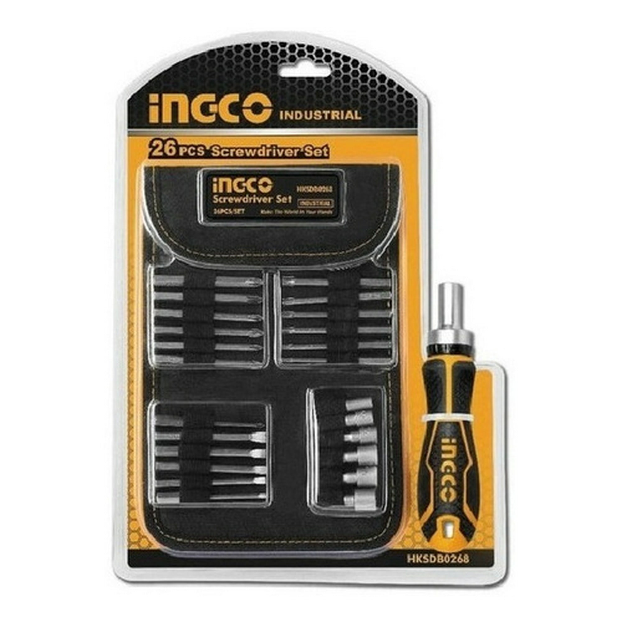 Set Destornillador Puntas Y Dados Ph/sl/pz/hex 26 Piezas Ingco Hksdb0268