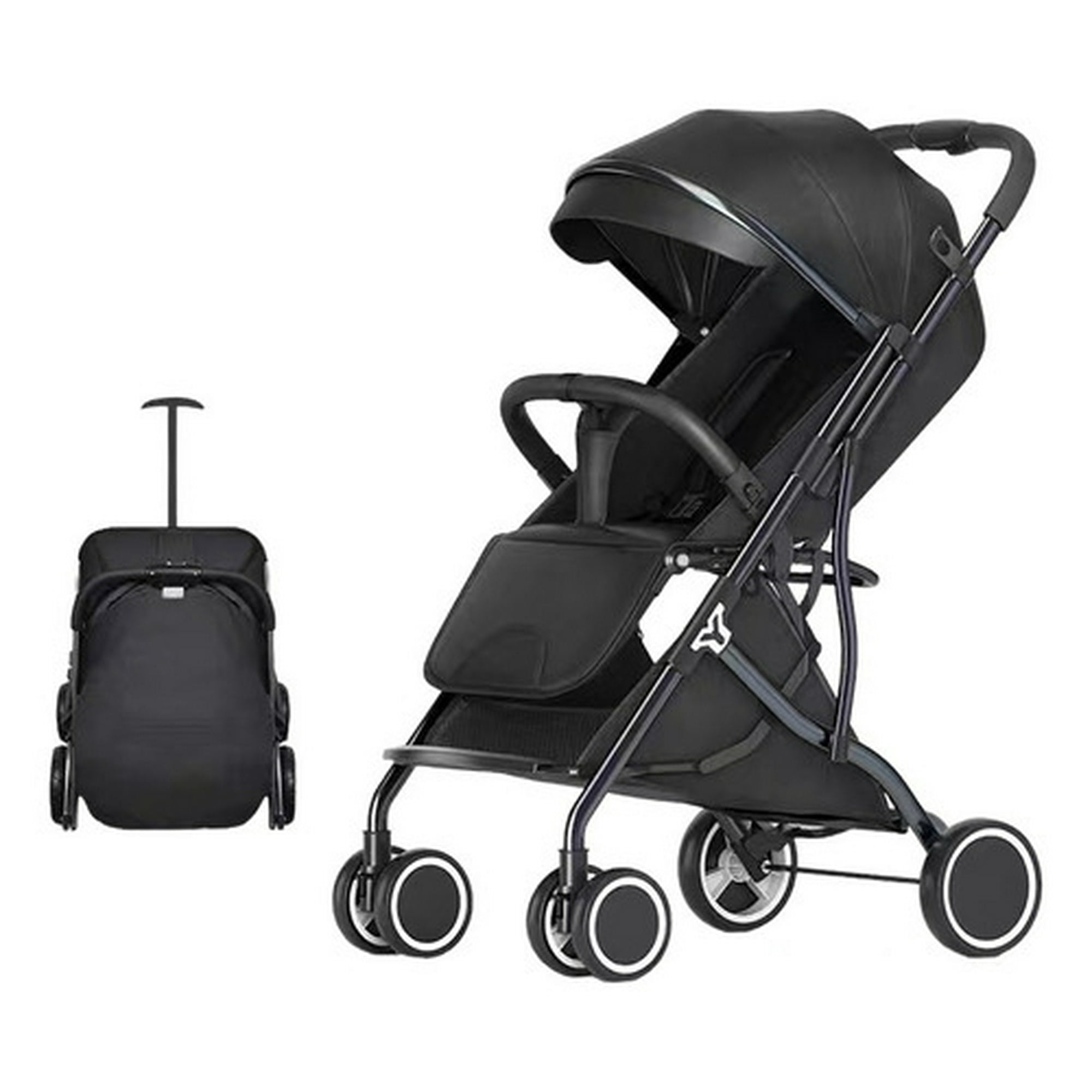 Coche De Paseo Compacto Plegable Lubabycas Negro