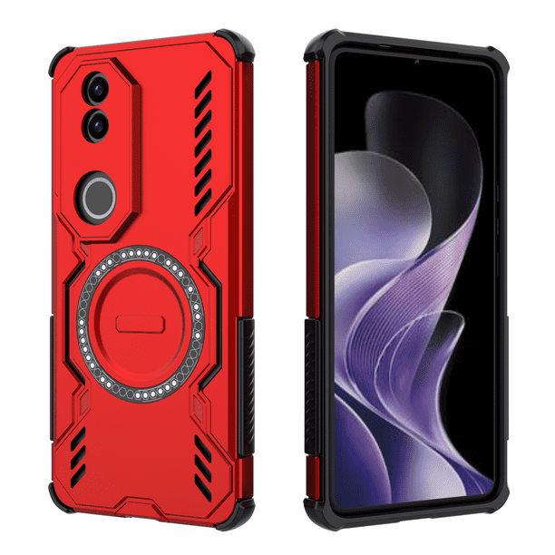 Funda FOXDOCK para Vivo V50 5G , magnética, resistente a golpes, con soporte, unisex, carga inalámbrica