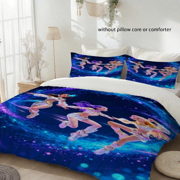 3pcs K-Pop Star Themed Printed Duvet Cover Set Machine Washable and Easy to Care for