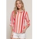 thumbnail image 2 of Camisa Fashnzfab Tejida De Rayas Anchas Manga Larga Roja, 2 of 5