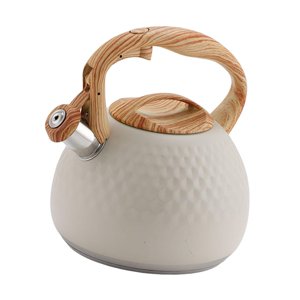 Magideal - Stovepot Teapot Tetera Hervidor Acero Inoxidable Silbato Mango De Madera Diseño Ergonómico Calentamiento Rápido Adecuado Para Cocina Doméstica Reunion Beige