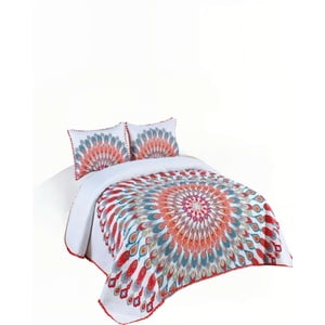 Genérico - Cubrecama De Verano Con Diseno Y Pompon King Multicolor