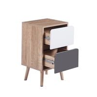 Habita2 Chile - Velador Bicolor O Mesa De Noche 58X30X35 - Negro Blanco