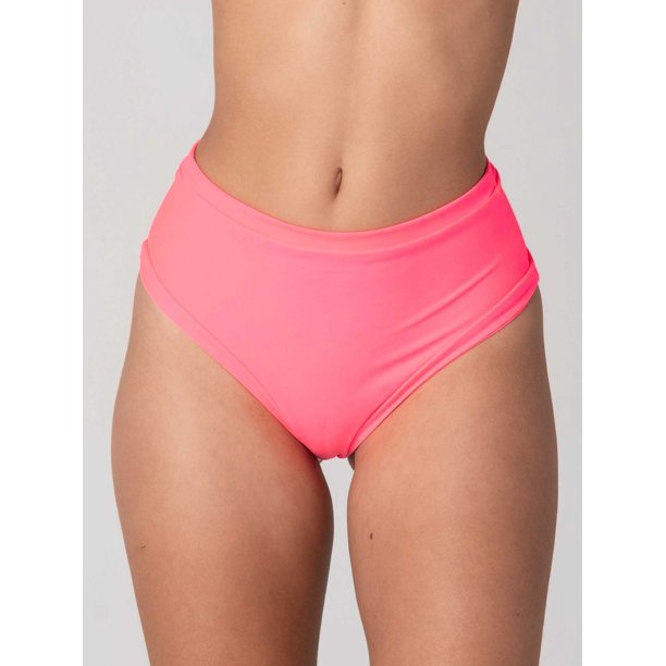 Bottom de Bikini Daikiri Mujer Calzón Tiro Alto Sin Elasticos Rosado Fucsia Fluor Protección UV50+