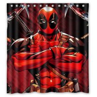 Pinghai - Cortina De Ducha Deadpool Con Ganchos (167 X 183 Cm)