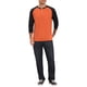 thumbnail image 2 of INSPIRE CHIC Camisetas Henley de Hombre con Mangas Raglán de Manga Larga y Botones Camiseta de Béisbol S Naranja, 2 of 6
