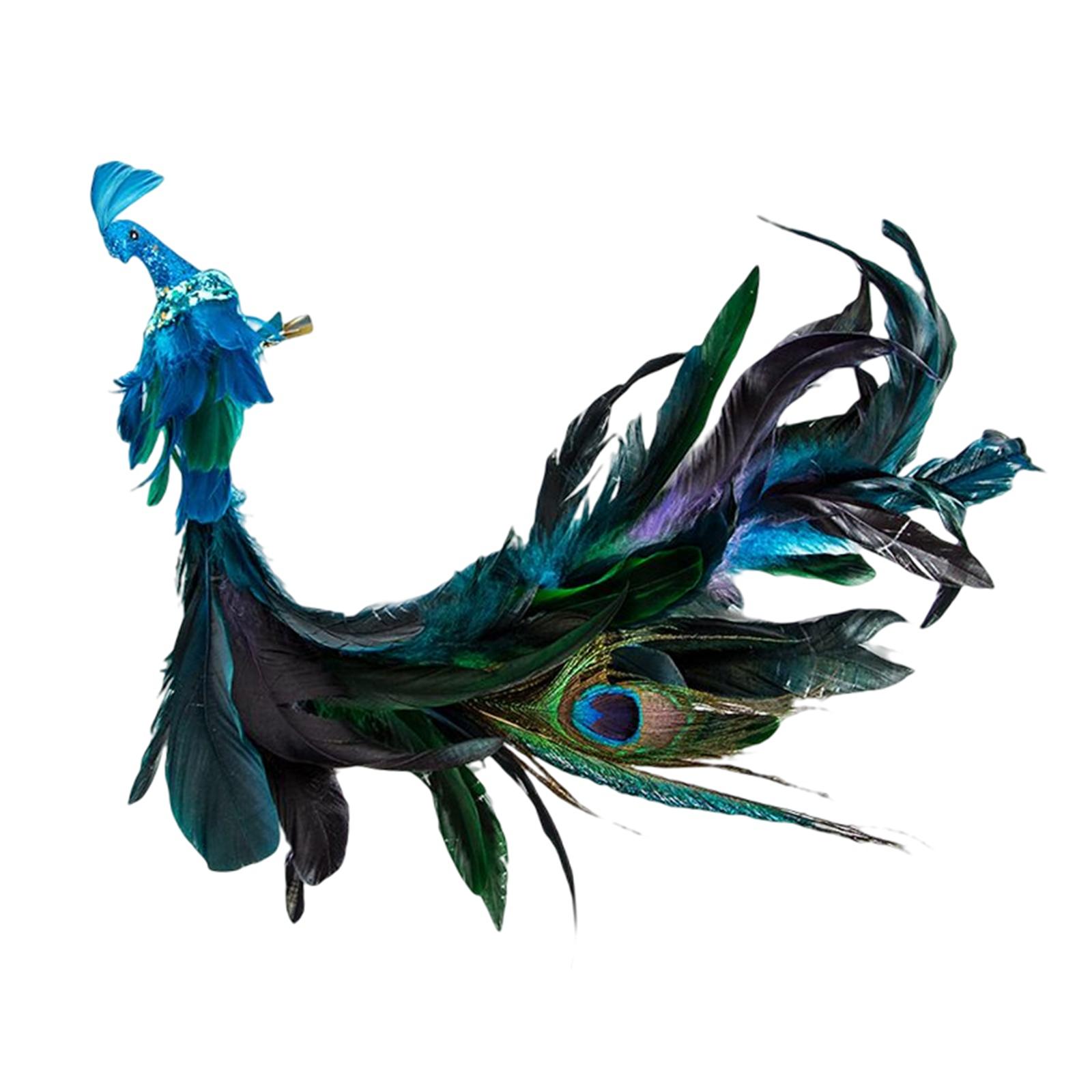Bothyi - Decoración De Árbol De Navidad Con Diseño De Pavo Real, Color Turquesa, Con Clip, Pájaro Brillante